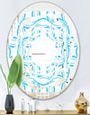 Retro Pattern Abstract Design II - Modern Round or Oval Wall Mirror - Whirl