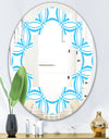 Retro Pattern Abstract Design II - Modern Round or Oval Wall Mirror - Quatrefoil