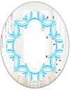 Retro Pattern Abstract Design II - Modern Round or Oval Wall Mirror - Quatrefoil