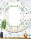 Floral Retro Pattern IV - Modern Round or Oval Wall Mirror - Space