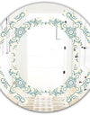 Floral Retro Pattern IV - Modern Round or Oval Wall Mirror - Space
