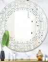 Floral Retro Pattern IV - Modern Round or Oval Wall Mirror - Wave