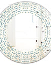 Floral Retro Pattern IV - Modern Round or Oval Wall Mirror - Wave