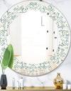 Floral Retro Pattern IV - Modern Round or Oval Wall Mirror - Leaves