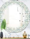 Floral Retro Pattern IV - Modern Round or Oval Wall Mirror - Triple C