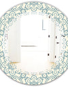 Floral Retro Pattern IV - Modern Round or Oval Wall Mirror - Triple C