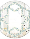Floral Retro Pattern IV - Modern Round or Oval Wall Mirror - Hexagon Star
