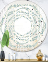Floral Retro Pattern IV - Modern Round or Oval Wall Mirror - Whirl