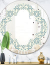 Floral Retro Pattern IV - Modern Round or Oval Wall Mirror - Quatrefoil