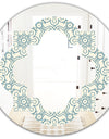 Floral Retro Pattern IV - Modern Round or Oval Wall Mirror - Quatrefoil