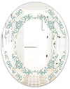 Floral Retro Pattern IV - Modern Round or Oval Wall Mirror - Space