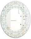 Floral Retro Pattern IV - Modern Round or Oval Wall Mirror - Wave