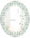 Floral Retro Pattern IV - Modern Round or Oval Wall Mirror - Triple C