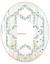 Floral Retro Pattern IV - Modern Round or Oval Wall Mirror - Hexagon Star