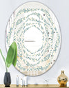 Floral Retro Pattern IV - Modern Round or Oval Wall Mirror - Whirl