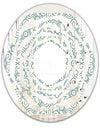Floral Retro Pattern IV - Modern Round or Oval Wall Mirror - Whirl