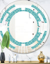 Retro Abstract Pattern Design III - Modern Round or Oval Wall Mirror - Space