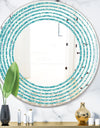 Retro Abstract Pattern Design III - Modern Round or Oval Wall Mirror - Wave