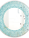 Retro Abstract Pattern Design III - Modern Round or Oval Wall Mirror - Wave