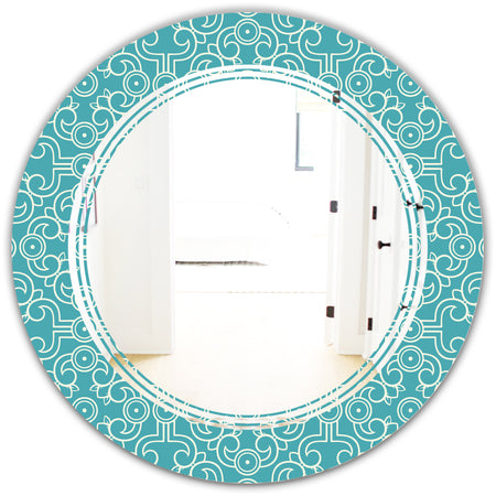 Retro Abstract Pattern Design III - Modern Round or Oval Wall Mirror - Triple C