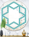 Retro Abstract Pattern Design III - Modern Round or Oval Wall Mirror - Hexagon Star