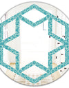 Retro Abstract Pattern Design III - Modern Round or Oval Wall Mirror - Hexagon Star