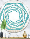 Retro Abstract Pattern Design III - Modern Round or Oval Wall Mirror - Whirl