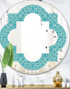 Retro Abstract Pattern Design III - Modern Round or Oval Wall Mirror - Quatrefoil