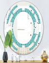 Retro Abstract Pattern Design III - Modern Round or Oval Wall Mirror - Space