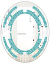 Retro Abstract Pattern Design III - Modern Round or Oval Wall Mirror - Space
