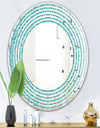 Retro Abstract Pattern Design III - Modern Round or Oval Wall Mirror - Wave
