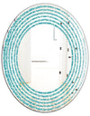 Retro Abstract Pattern Design III - Modern Round or Oval Wall Mirror - Wave
