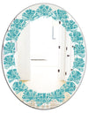 Retro Abstract Pattern Design III - Modern Round or Oval Wall Mirror - Leaves