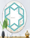 Retro Abstract Pattern Design III - Modern Round or Oval Wall Mirror - Hexagon Star