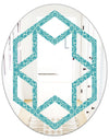 Retro Abstract Pattern Design III - Modern Round or Oval Wall Mirror - Hexagon Star