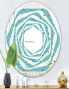 Retro Abstract Pattern Design III - Modern Round or Oval Wall Mirror - Whirl