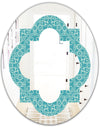 Retro Abstract Pattern Design III - Modern Round or Oval Wall Mirror - Quatrefoil