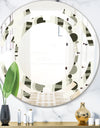 Monochrome Geometric Pattern VI - Modern Round or Oval Wall Mirror - Space