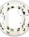 Monochrome Geometric Pattern VI - Modern Round or Oval Wall Mirror - Space