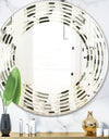 Monochrome Geometric Pattern VI - Modern Round or Oval Wall Mirror - Wave