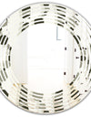 Monochrome Geometric Pattern VI - Modern Round or Oval Wall Mirror - Wave