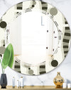 Monochrome Geometric Pattern VI - Modern Round or Oval Wall Mirror - Triple C