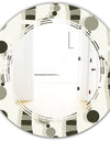 Monochrome Geometric Pattern VI - Modern Round or Oval Wall Mirror - Triple C