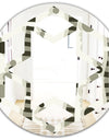 Monochrome Geometric Pattern VI - Modern Round or Oval Wall Mirror - Hexagon Star