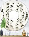 Monochrome Geometric Pattern VI - Modern Round or Oval Wall Mirror - Whirl