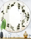 Monochrome Geometric Pattern VI - Modern Round or Oval Wall Mirror - Quatrefoil