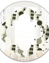 Monochrome Geometric Pattern VI - Modern Round or Oval Wall Mirror - Quatrefoil