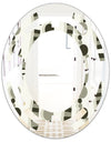Monochrome Geometric Pattern VI - Modern Round or Oval Wall Mirror - Space