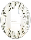 Monochrome Geometric Pattern VI - Modern Round or Oval Wall Mirror - Wave
