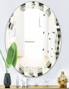 Monochrome Geometric Pattern VI - Modern Round or Oval Wall Mirror - Triple C